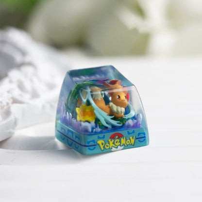 Pok é mon themed crystal dropper personalized keycaps, anime creative culture peripheral mechanical keyboard decorative keycaps