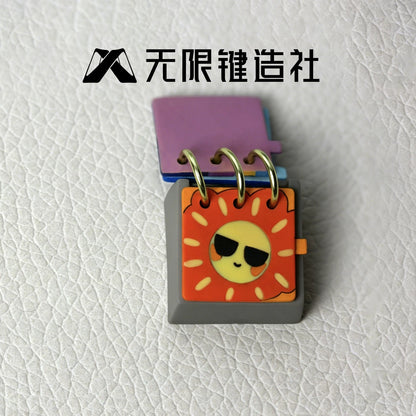 Calendar series cute personalized keycaps original design healing series multi-color resin molding mechanical keyboard decoration keycaps replaceable artistic keycaps