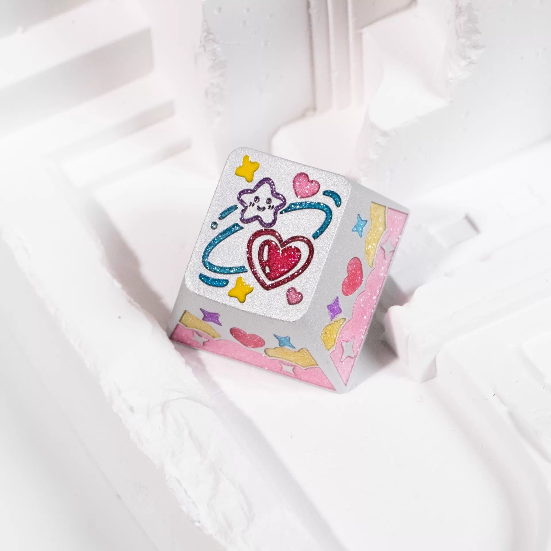 Cute weather theme, keycaps made of aluminum alloy material CNC integrated precision machining personalized keycaps, mechanical keyboard decorative keycaps