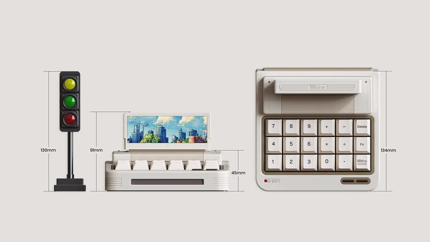 Retro traffic light design, personalized keycaps made of metal material for traffic signals, creative cultural decorative keycaps