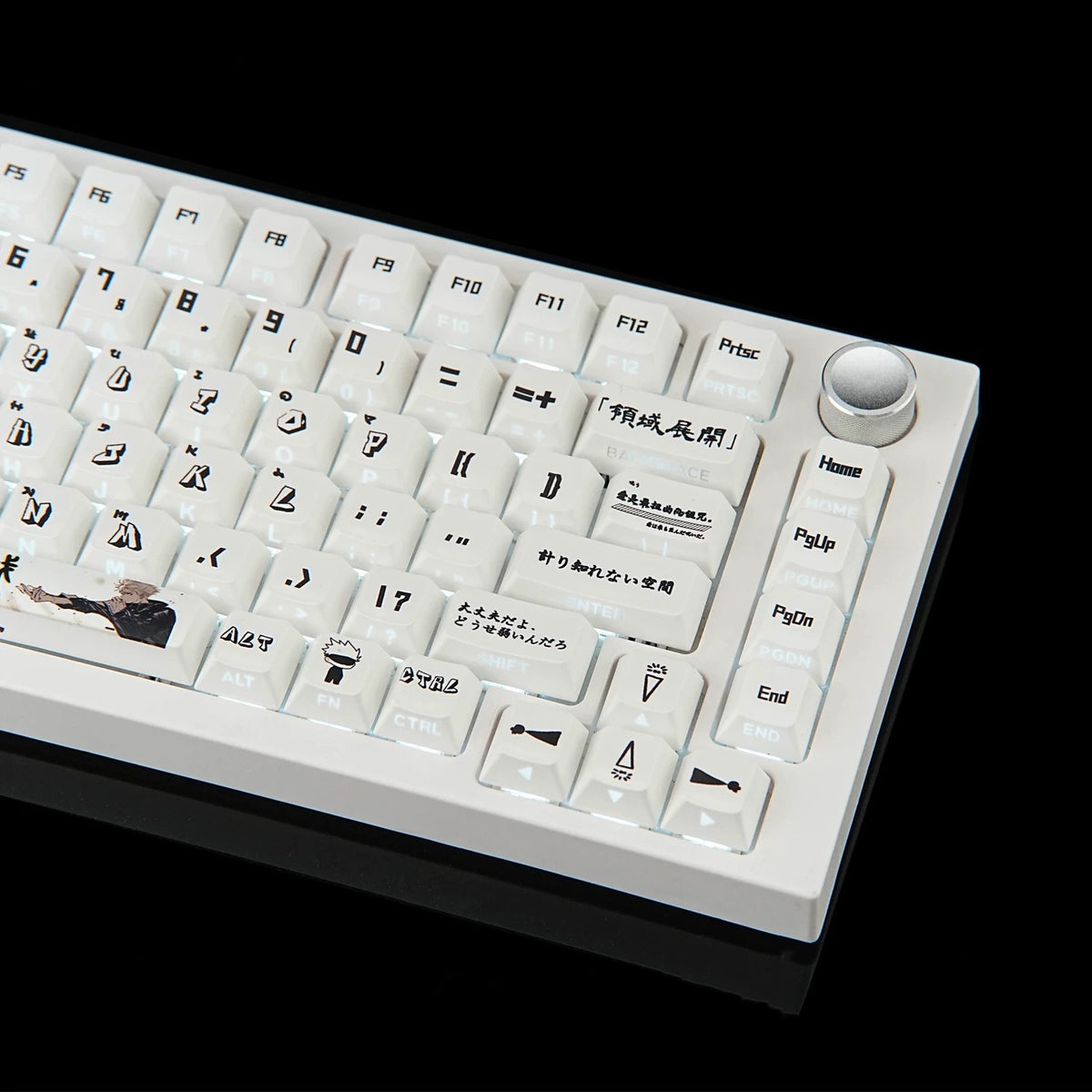 Jujutsu Kaisen themed keycaps, Itadori Yuji/Gojo Satoru PBT material personalized key cap set, animation game culture creative decoration key cap set, compatible with 61/64/68/75/84/87/104 key mechanical keyboard