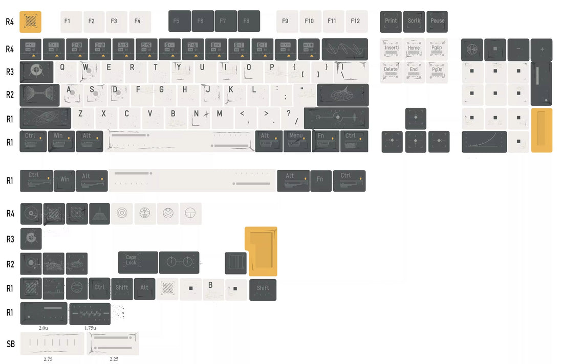 Interstellar themed personalized keycap set, astronaut space series PBT material decorative keycaps