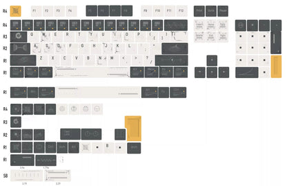 Interstellar themed personalized keycap set, astronaut space series PBT material decorative keycaps