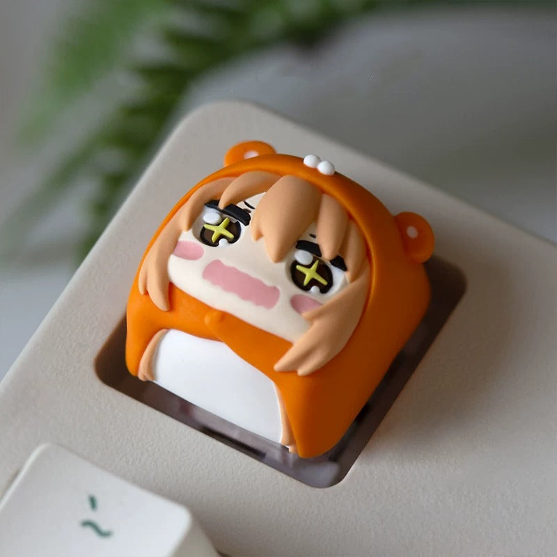 Doma Umaru， Multi colored resin cartoon character personalized keycaps, anime and game cultural creative keycaps, mechanical keyboard decorative keycaps