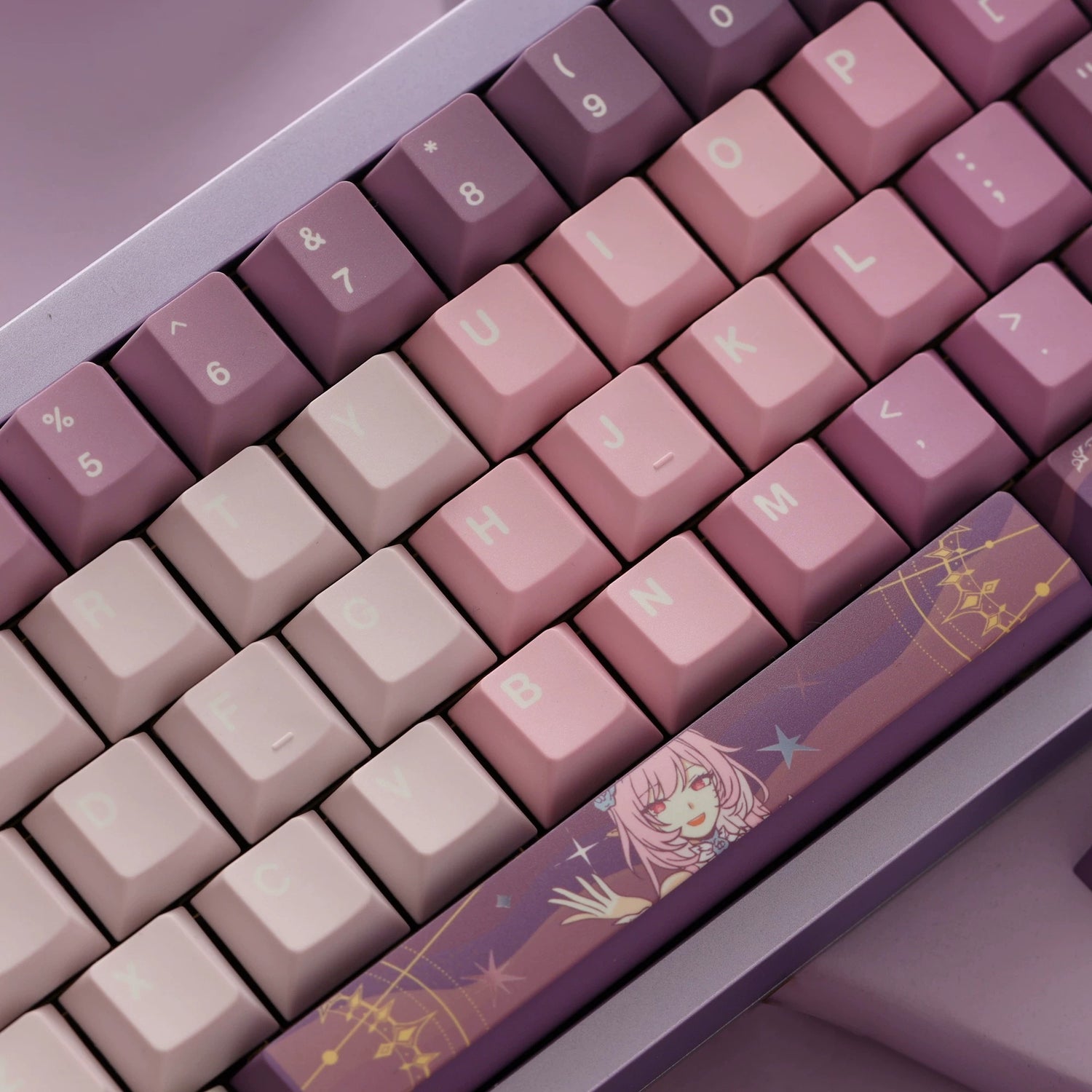 Honkai: Star Rail series, Cyrene theme, original high PBT material keycaps, full five sided thermal sublimation process mechanical keyboard custom set keycaps