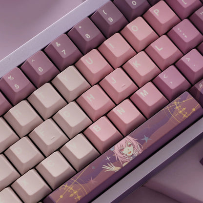 Honkai: Star Rail series, Cyrene theme, original high PBT material keycaps, full five sided thermal sublimation process mechanical keyboard custom set keycaps