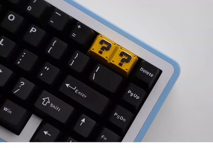 Backspace key, metal personalized keycap, Mario question mark tab key, metal personalized keycap, Game Over keycap, creative zinc alloy mechanical keycap, original factory high decorative keycap