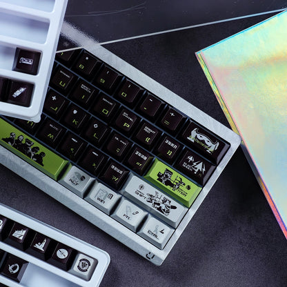 Delta Force themed metallic texture PBT material personalized keycap set, anime and games cultural creative decoration keycap set, compatible with 61/64/68/75/84/87/104 mechanical keyboard