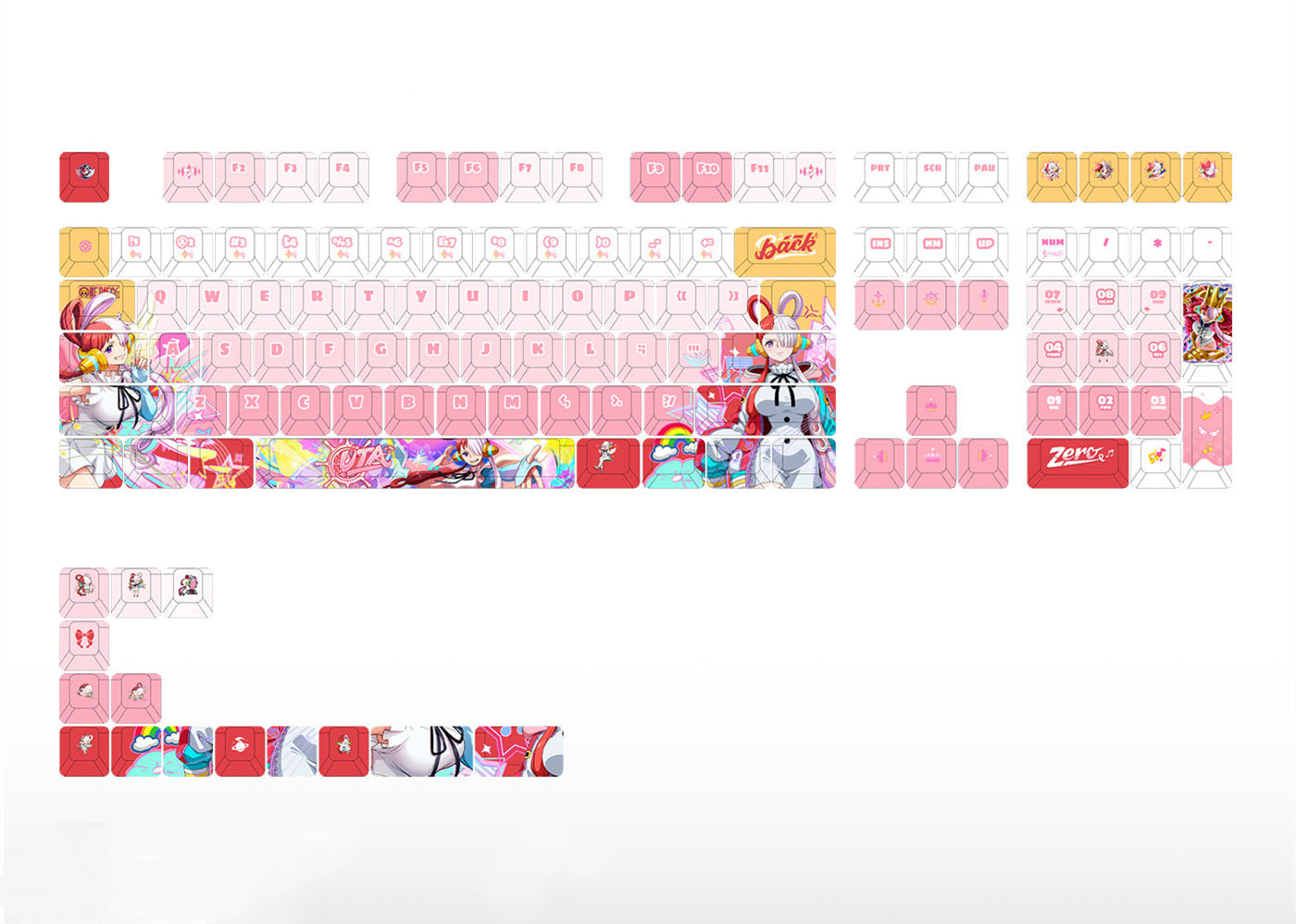 One Piece series personalized keycap set, PBT material, sublimation technology, mechanical keyboard decoration keycap set