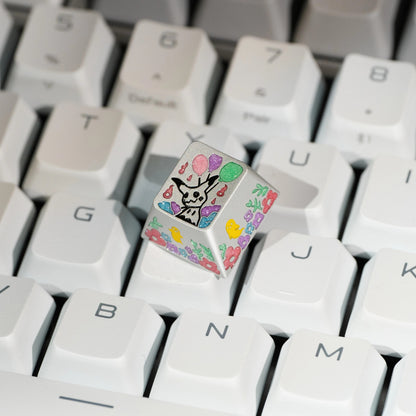 Pok é mon series, Mimikyu themed design, 17 key set, keycaps made of aluminum alloy material CNC integrated precision machining personalized keycaps, mechanical keyboard decorative keycaps