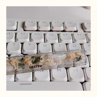 Natural Plant Specimen Eternal Flower Series, Lofree, 6.25U Crystal drops of glue Spacebar, Art Decorative Keycaps.