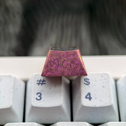 FUWAMOCO theme, 1U titanium alloy personalized keycap, anime and game soft and cute mechanical keyboard decoration keycap