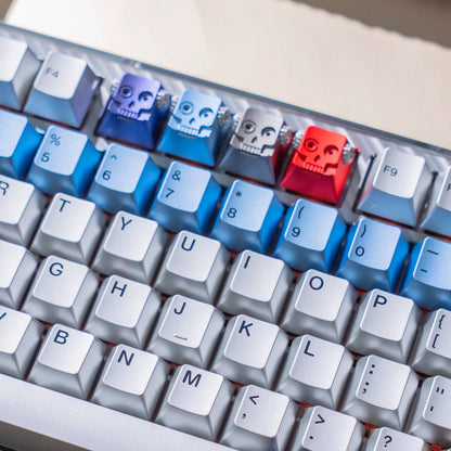 Metal skeleton, 3D gear skeleton, aluminum alloy CNC metal anode personalized keycap, mechanical keyboard decorative art keycap