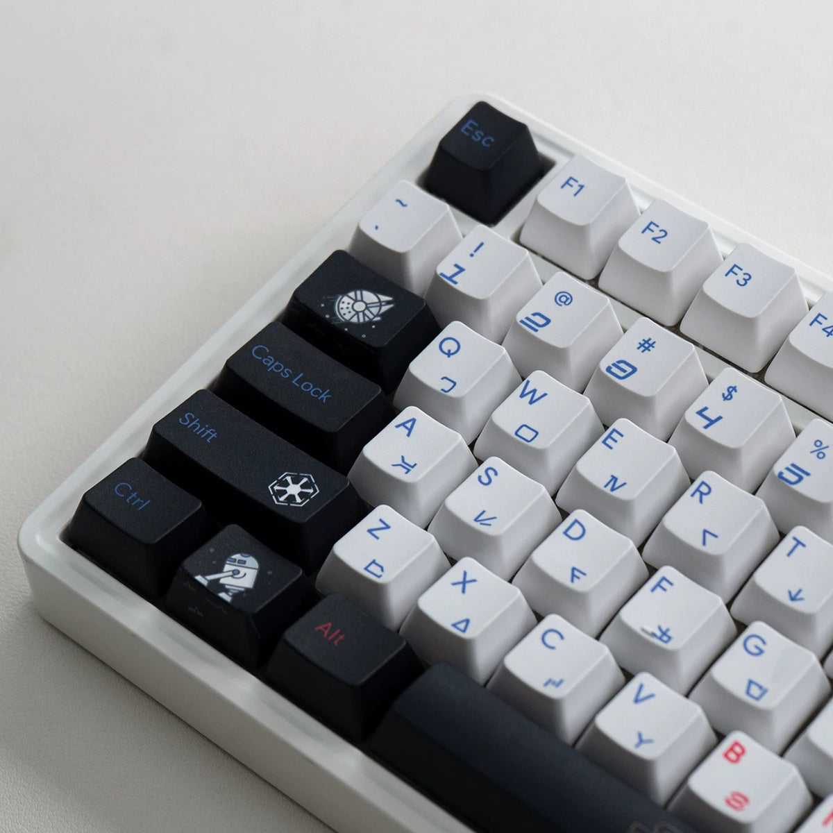 Star Wars Theme PBT Material, Science fiction movies, creative keycap designs for TV series, Mechanical Keyboard Replacement Keycap Set, suitable for 61/64/68/75/84/87/104 Key Mechanical Keyboard