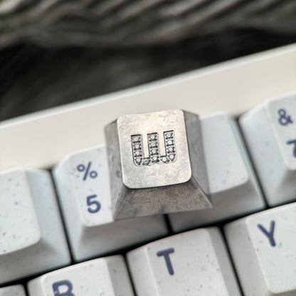 WASD combination set, titanium alloy inlaid gemstone CNC personalized keycaps, machined metal decorative keycaps, corrosion-resistant special metal keycaps, mechanical keyboard decorative keycaps