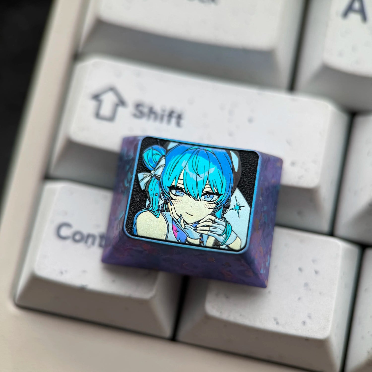 Hoshimachi Suisei Collection Titanium Mechanical Keyboard Keycaps 1.25U Series Customized Titanium Alloy Personalized Decorative Keycaps