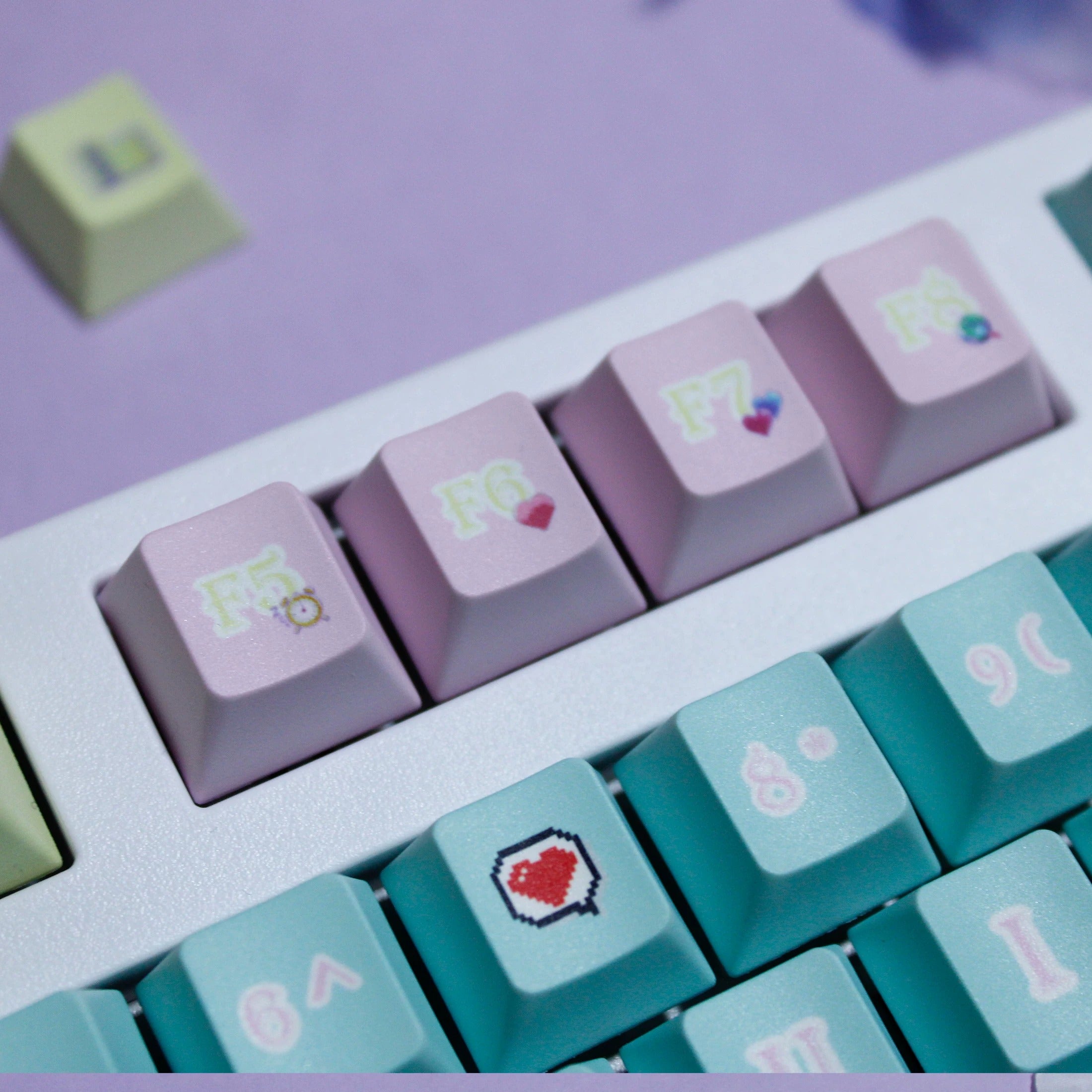 NEEDY GIRL OVERDOSE series, Rain theme, PBT material personalized keycap set, anime keycap culture peripheral mechanical keyboard decoration keycaps， Compatible with 61/64/68/75/84/87/104 key mechanical keyboard keycap set