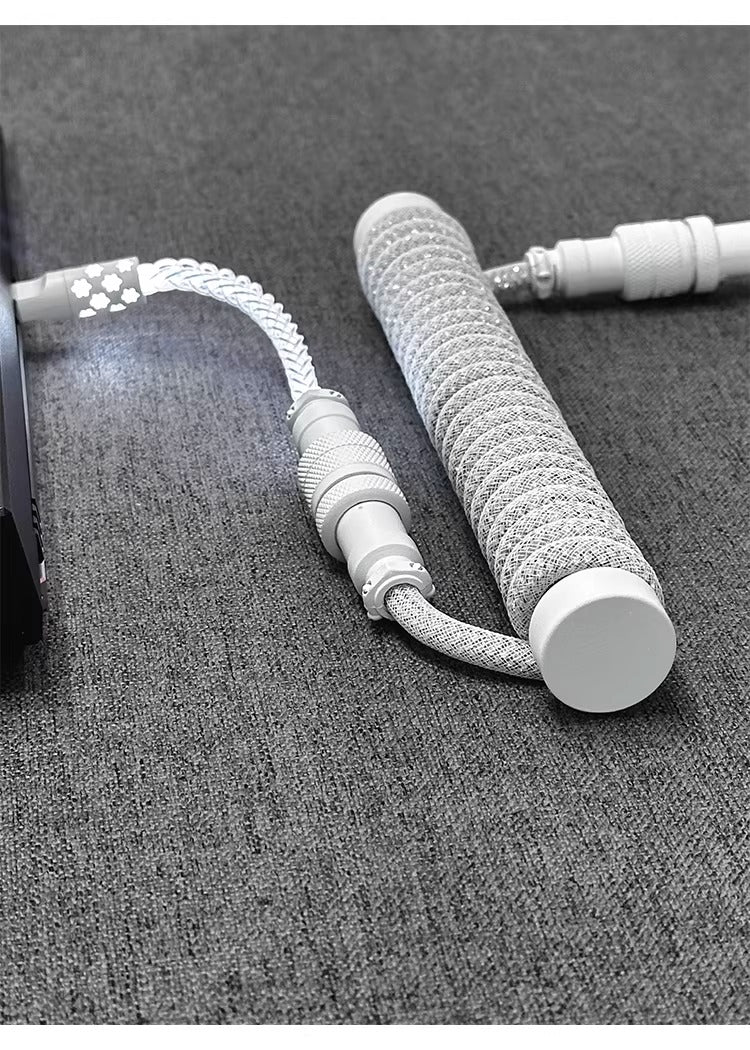 Flash drill three-stage aviation plug custom data cable mechanical keyboard luminous cable supports 8k