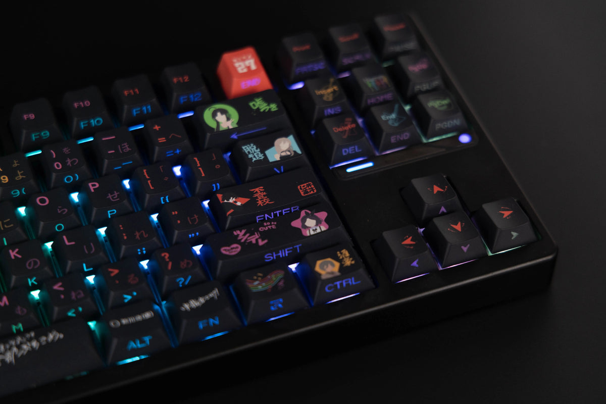 girls band cry Theme PBT material personalized key cap set, animation game culture creative decoration key cap set, compatible with 61/64/68/75/84/87/104 key mechanical keyboard