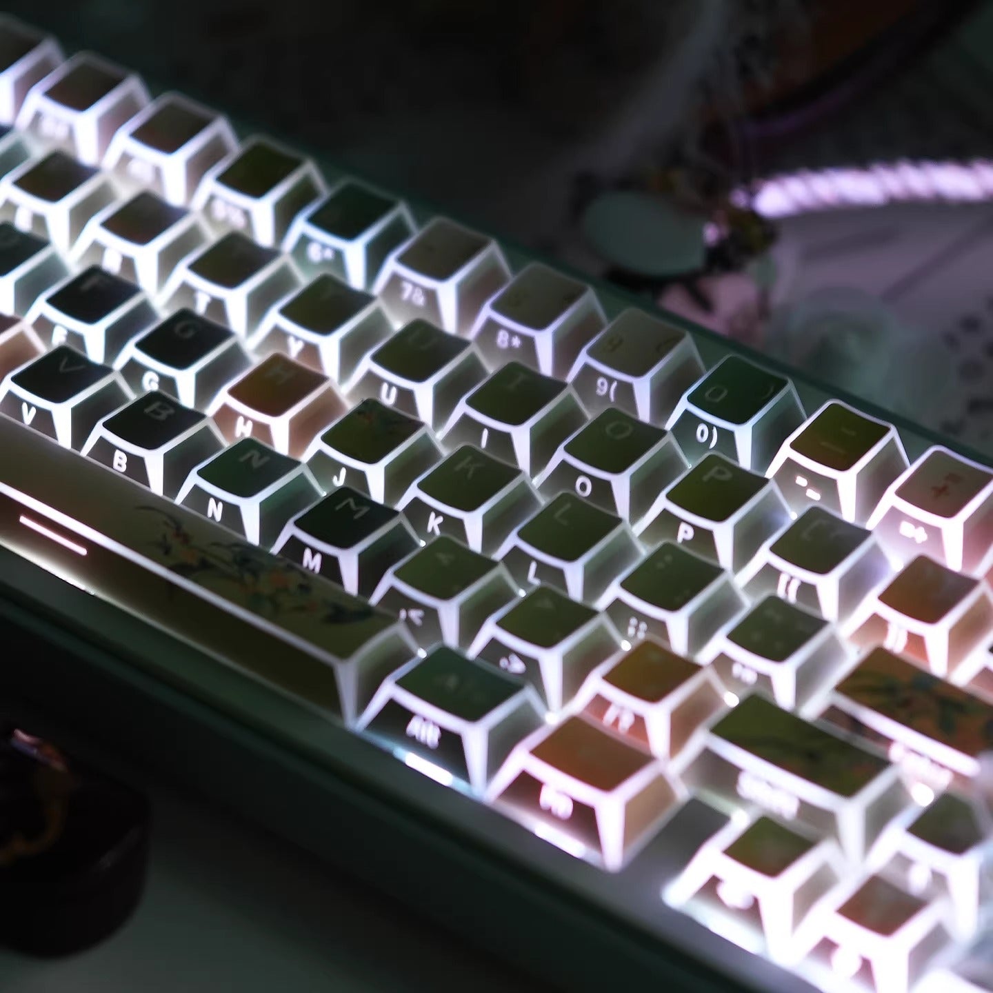 Oolong tea theme, afternoon tea, PBT material, sublimation， Personalized keycap set, original factory height mechanical keyboard decorative keycap set