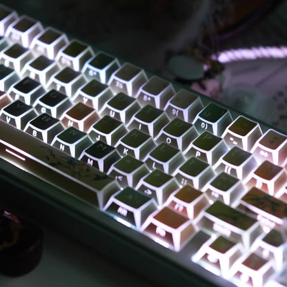 Oolong tea theme, afternoon tea, PBT material, sublimation， Personalized keycap set, original factory height mechanical keyboard decorative keycap set
