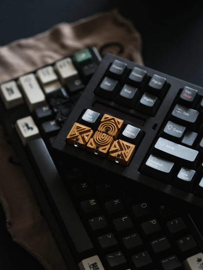 Misalignment design, directional key set, translucent effect, minimalist resin+metal powder material personalized keycaps, mechanical keyboard decorative keycaps