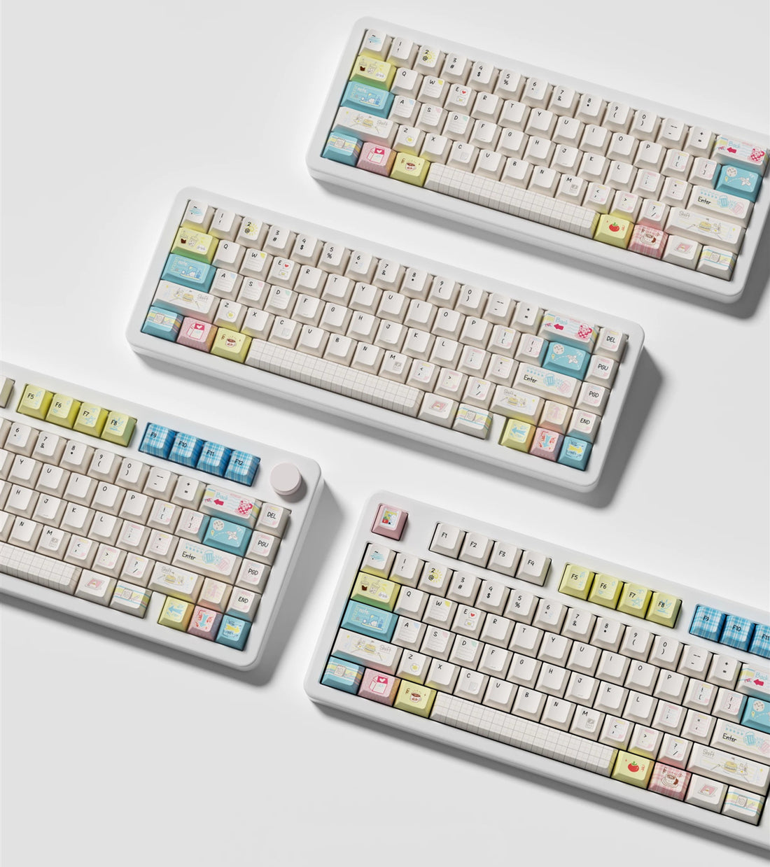 Desk notes, PBT material personalized keycaps, mechanical keyboard replacement keycap set, Daily creative keycap matching, compatible with 61/64/68/75/84/87/104 Key Mechanical Keyboard Keycap Set