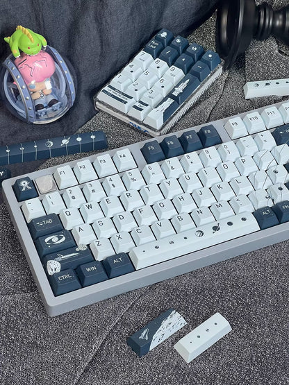 Astronaut Space Series, Apollo Moon Landing Theme PBT material, sublimation， Personalized keycap set, original factory height mechanical keyboard decorative keycap set