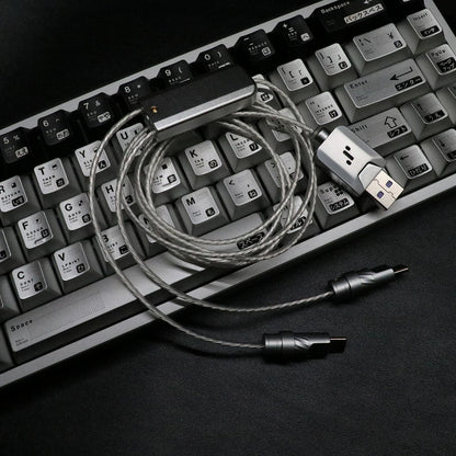 Fine silver flexible wire aviation plug wire, keyboard cable 8K keyboard custom data cable, Handmade data cable for mechanical keyboard, customized keyboard cable