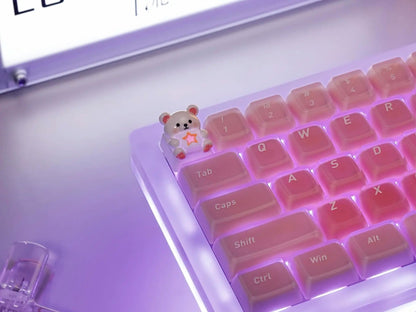 Wishing Star Bear Theme, personalized keycaps, Cute cartoon character design creative keycaps, mechanical keyboard decorative keycaps