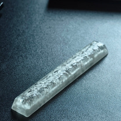 Ice cubes, water ripple design, 6.25U space bar transparent resin personalized keycap, mechanical keyboard element decorative keycap