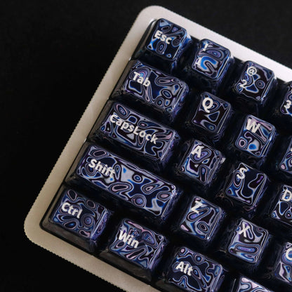 Blue Whirlpool Lacquer, Handcrafted Ceramic Decorative Keycap Paint Craftsmanship Customization Keycap Original Factory Height Keycap