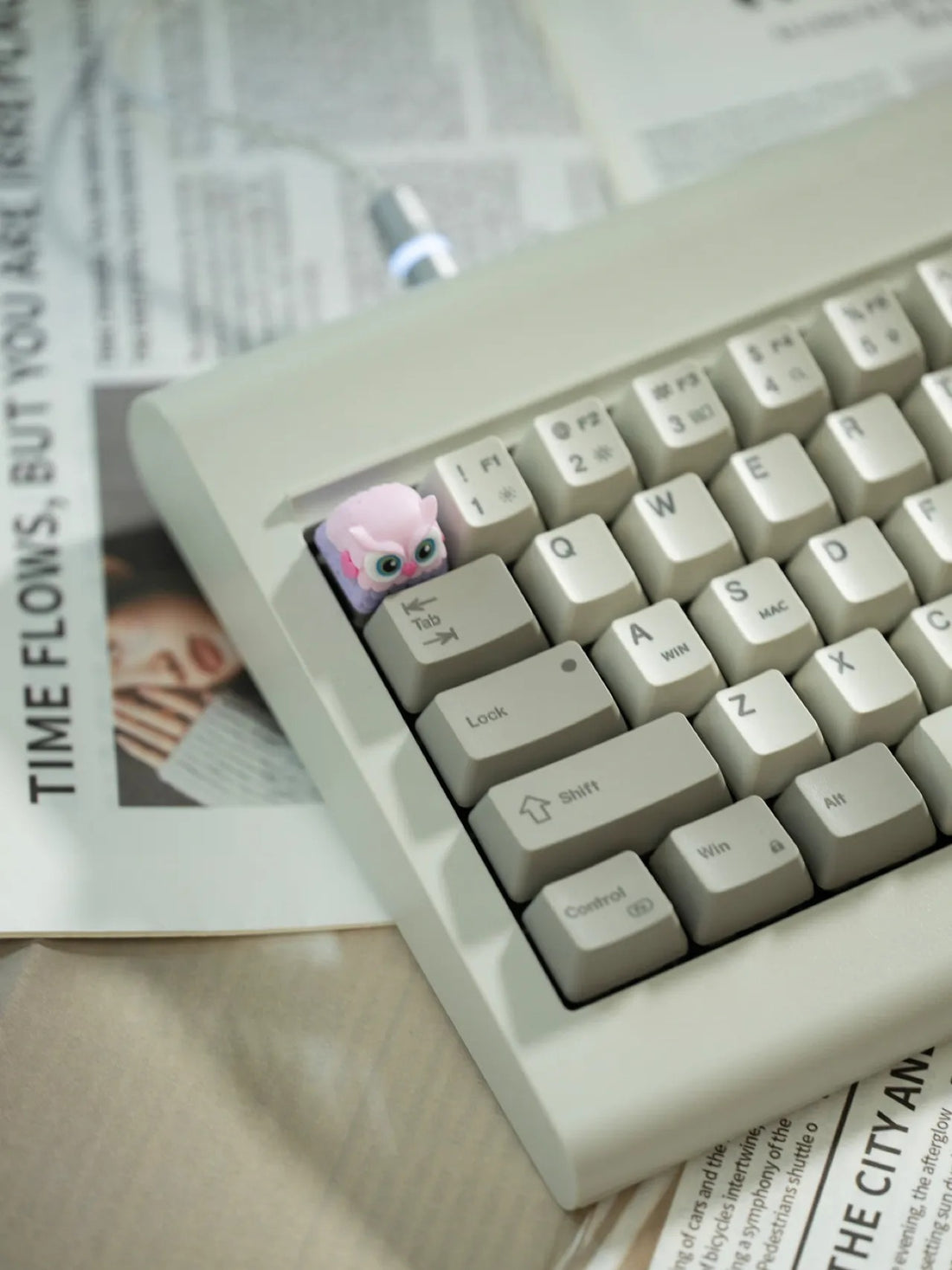 Owl siblings 3 D printing resin printing and coloring, three-dimensional modeling, anime, gaming, cultural creativity, personalized keycaps, mechanical keyboard decoration keycaps