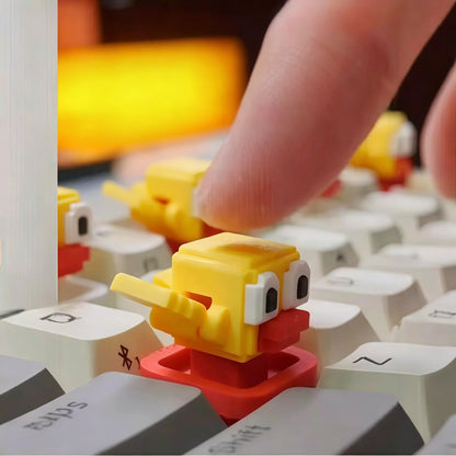 Pixel bird personalized keycap, 3D printed resin material with movable wings, cute and fun mechanical keyboard decoration keycap