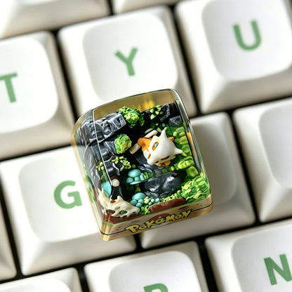 Pok é mon themed crystal dropper personalized keycaps, anime creative culture peripheral mechanical keyboard decorative keycaps