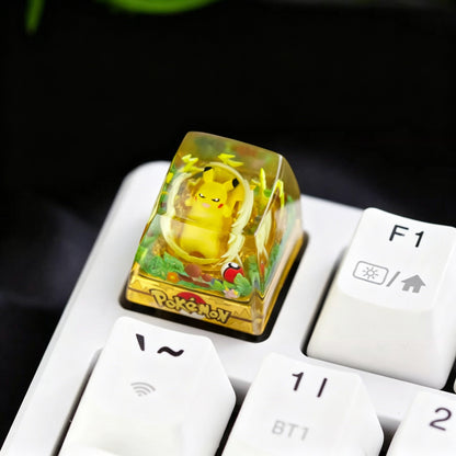 Pok é mon themed crystal dropper personalized keycaps, anime creative culture peripheral mechanical keyboard decorative keycaps