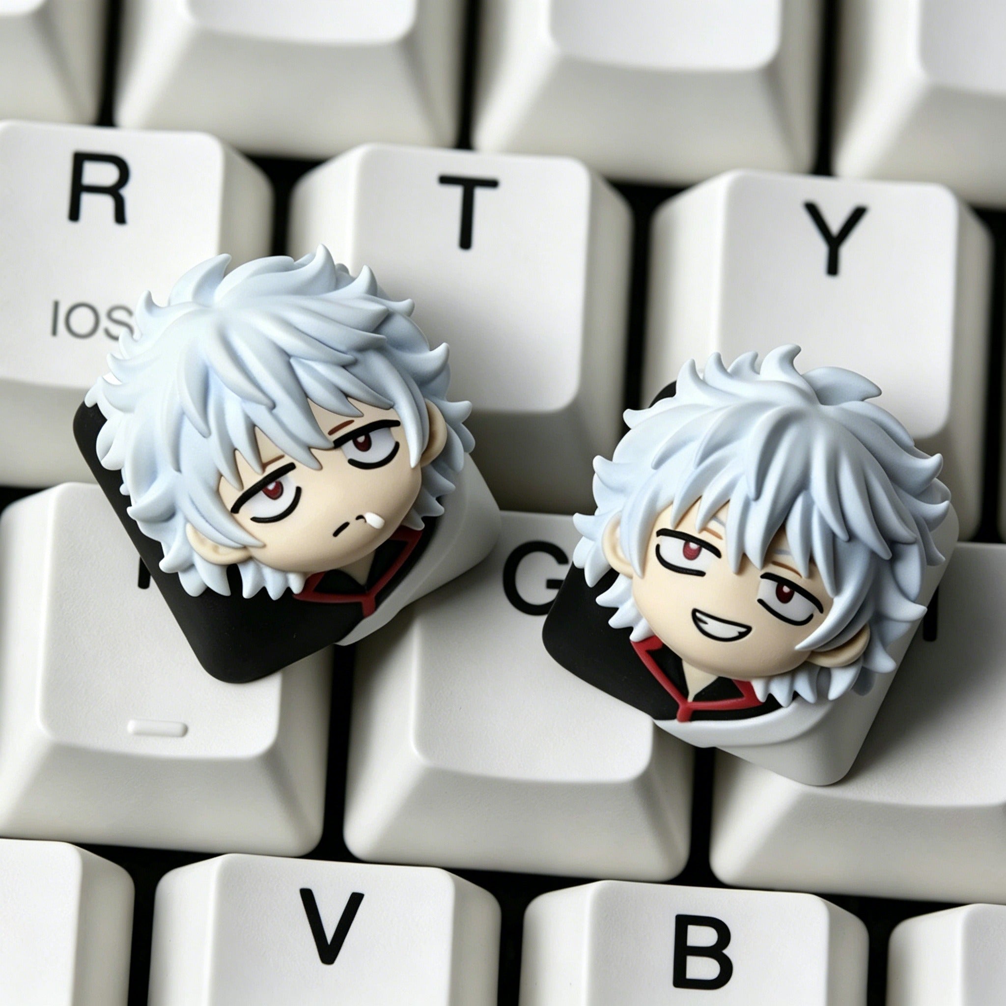 Gintama series design,  multi-color resin personalized keycaps, mechanical keyboard creative decorative keycaps artisankeycaps