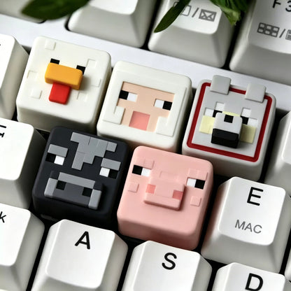 Minecraft， Multi colored resin personalized keycaps, anime, gaming, cultural and creative peripheral products, mechanical keyboard decoration keycaps, gaming keycaps