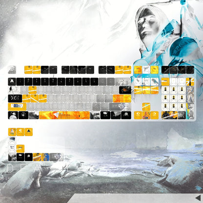 Death Stranding theme, PBT material personalized keycap set, anime keycap culture peripheral mechanical keyboard decoration keycaps， Compatible with 61/64/68/75/84/87/104 key mechanical keyboard keycap set