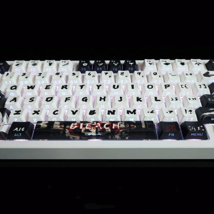 BLEACH，‌Hollow theme, PBT material personalized keycaps, mechanical keyboard replacement keycap set, anime and game cultural and creative keycaps set, Compatible with 61/64/68/75/84/87/104 Key Mechanical Keyboard Keycap Set