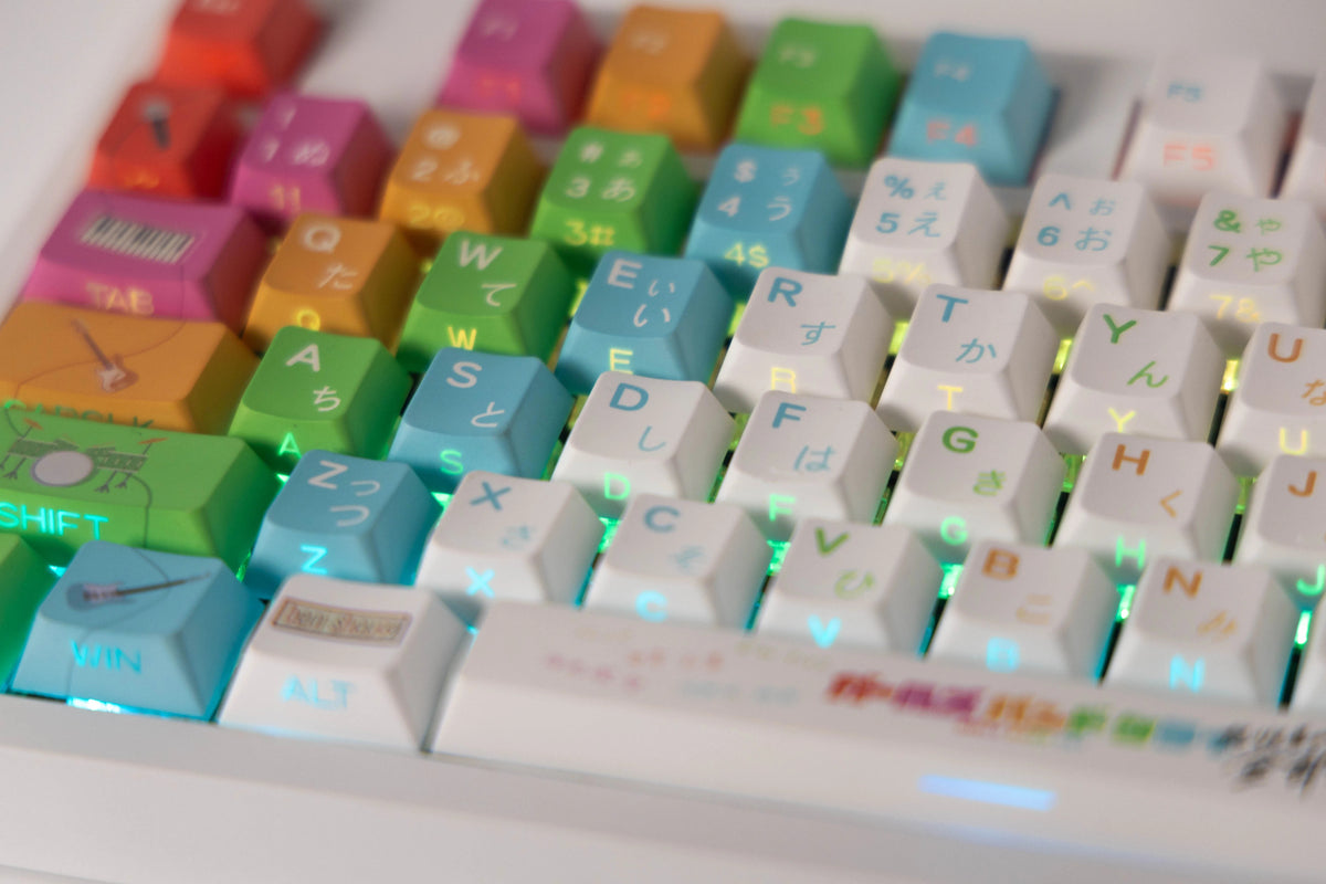 girls band cry Theme PBT material personalized key cap set, animation game culture creative decoration key cap set, compatible with 61/64/68/75/84/87/104 key mechanical keyboard