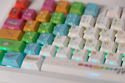 girls band cry Theme PBT material personalized key cap set, animation game culture creative decoration key cap set, compatible with 61/64/68/75/84/87/104 key mechanical keyboard