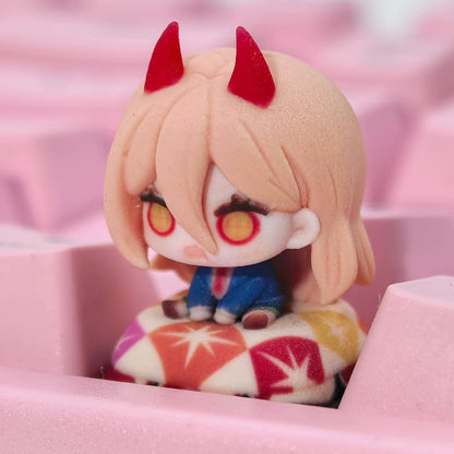 Chainsaw Man Theme Series, 3D Color Printed Resin Personalized Keycaps, Anime Game Cultural Creative Products Mechanical Keyboard Decorative Keycaps