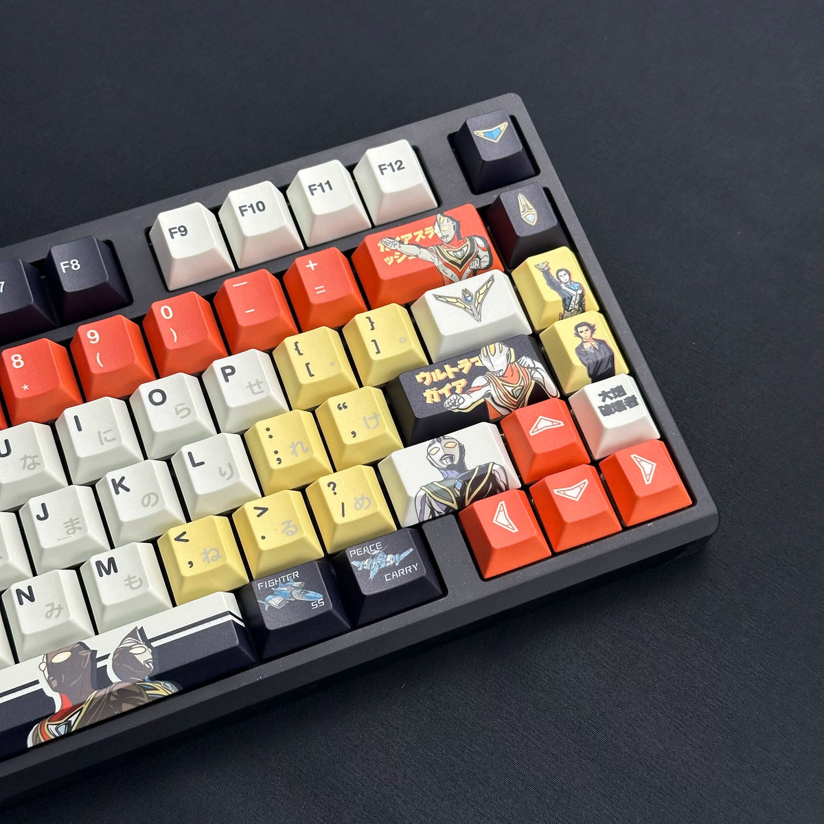 Ultraman Gaia PBT material personalized key cap set, animation game culture creative decoration key cap set, compatible with 61/64/68/75/84/87/104 key mechanical keyboard