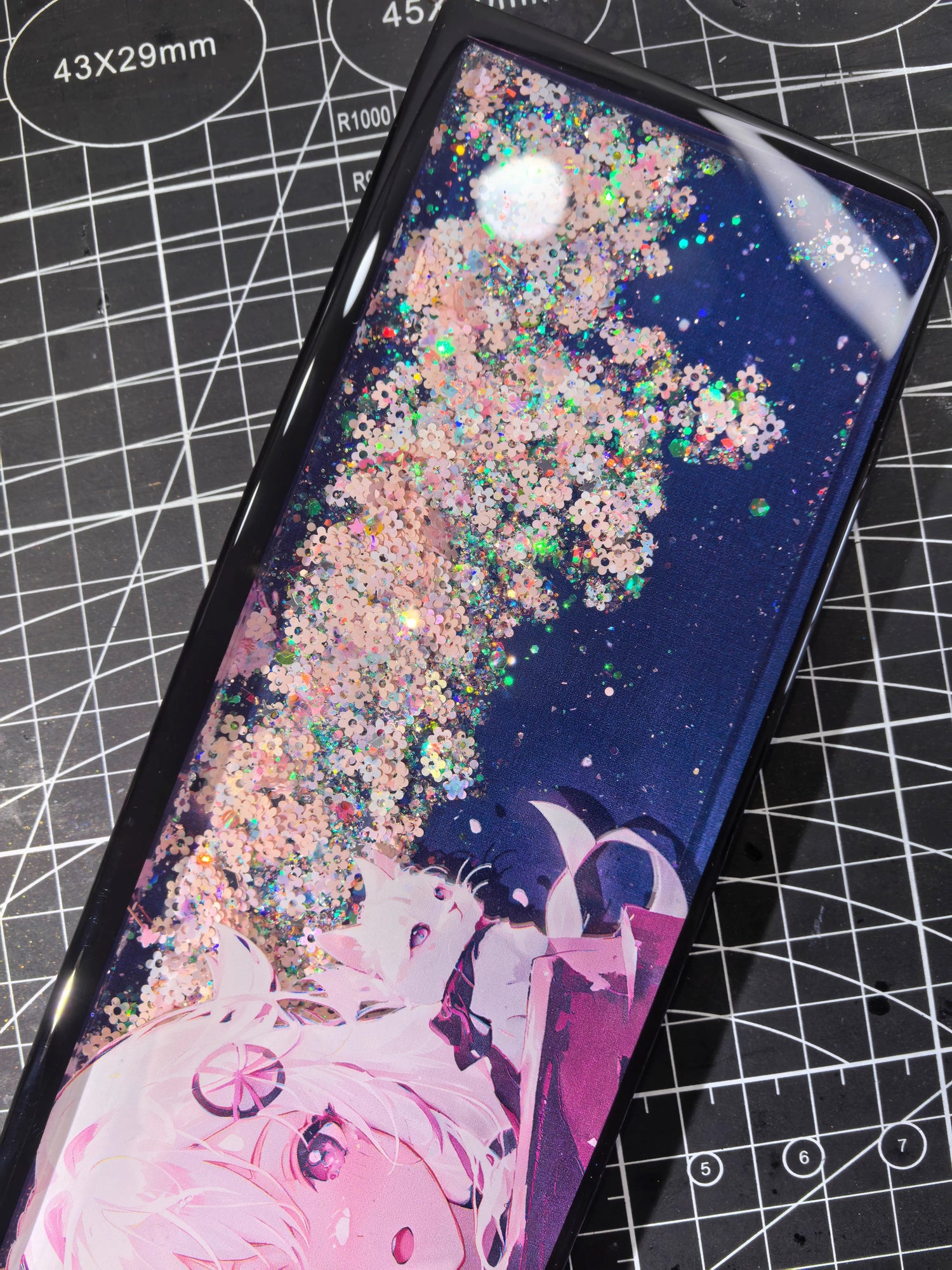 Sakura Tree Under Beautiful Girl Theme, Dynamic Sand Keyboard Palm Rest, Keyboard Peripheral Accessories