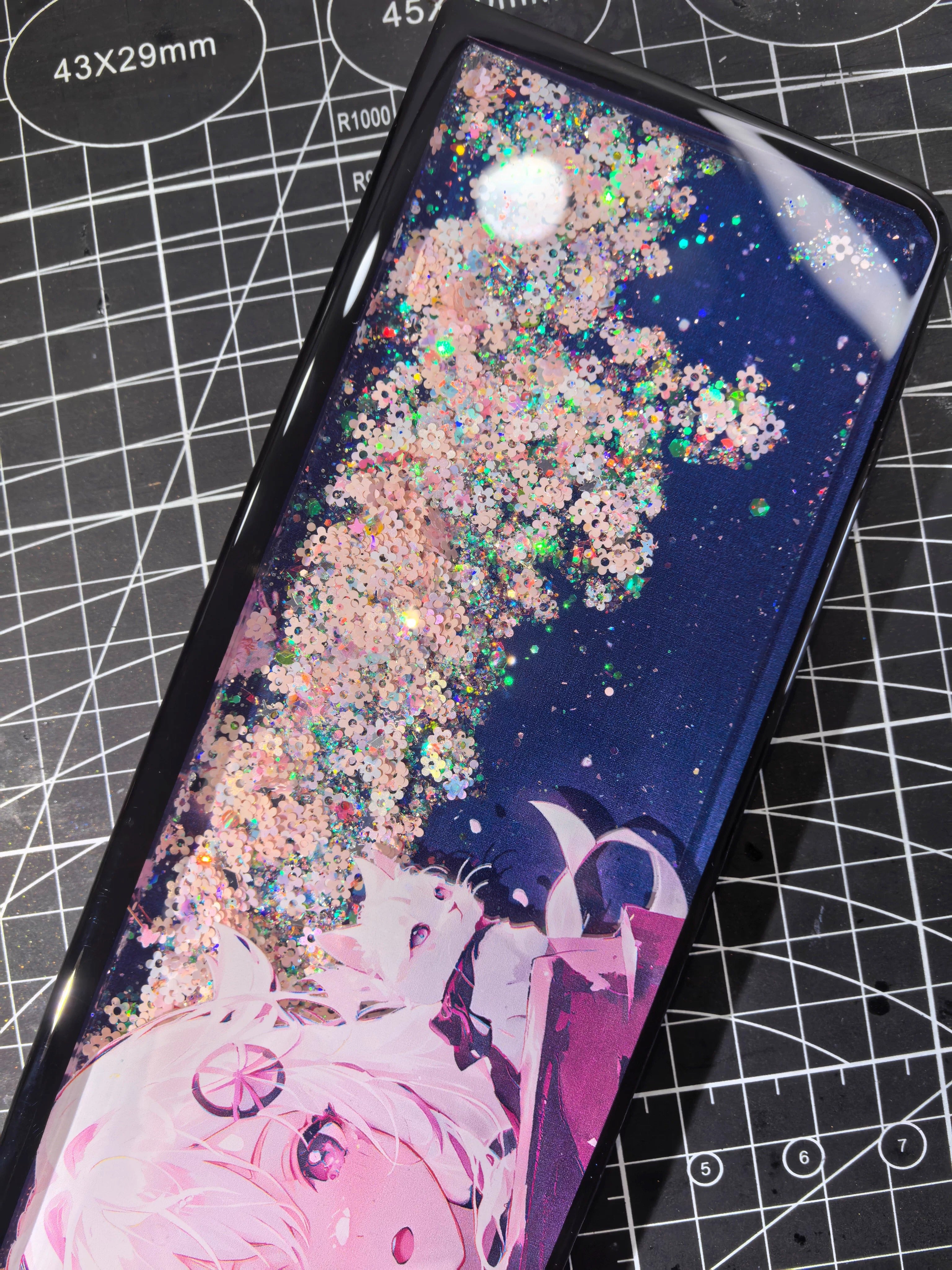 Sakura Tree Under Beautiful Girl Theme, Dynamic Sand Keyboard Palm Rest, Keyboard Peripheral Accessories