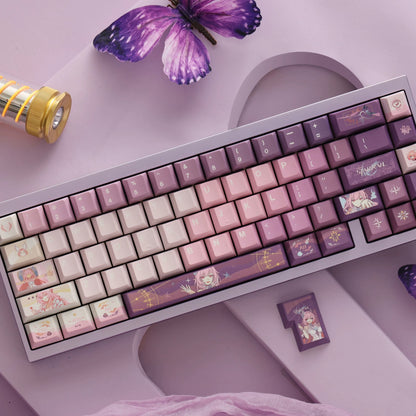 Honkai: Star Rail series, Cyrene theme, original high PBT material keycaps, full five sided thermal sublimation process mechanical keyboard custom set keycaps