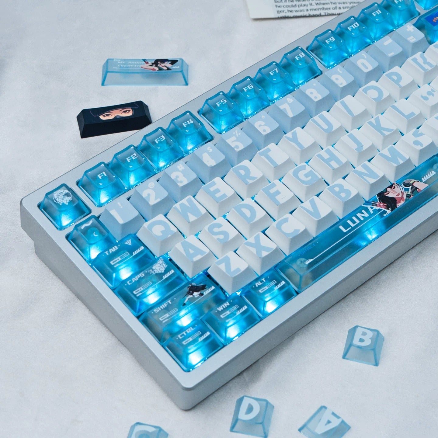 Delta Force themed design kit keycaps, custom set personalized keycap series，PBT+PC material, Original factory height, compatible with 61/64/68/75/84/87/104 mechanical keyboard keycap set