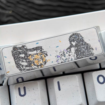 EVA series, Asuka/Ayanami Rei theme, finely carved titanium alloy personalized keycaps, innovative metal decorative keycaps for anime and games