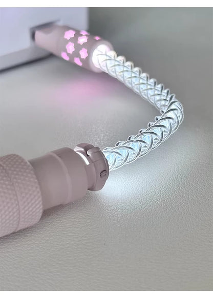 Three segment illuminated aviation plug cable customized keyboard cable 8k customized keyboard data cable